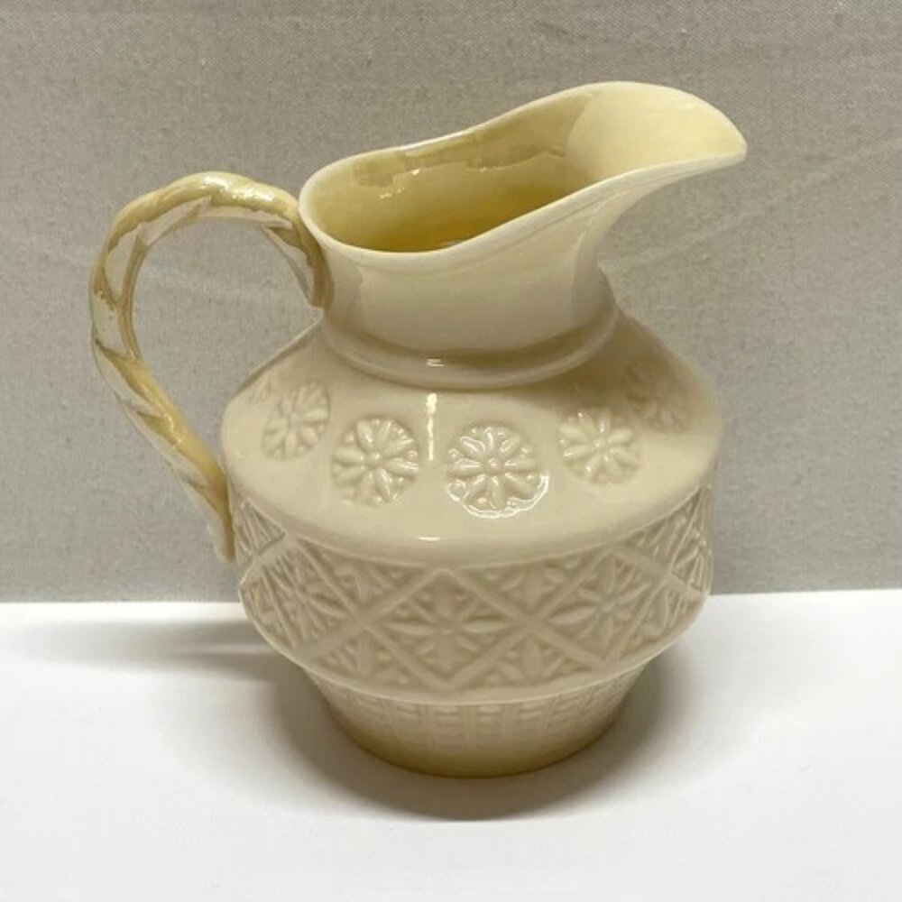 Vintage Belleek Cleary Creamer Sugar Pitcher Antique Irish Porcelain Luster 3.5"